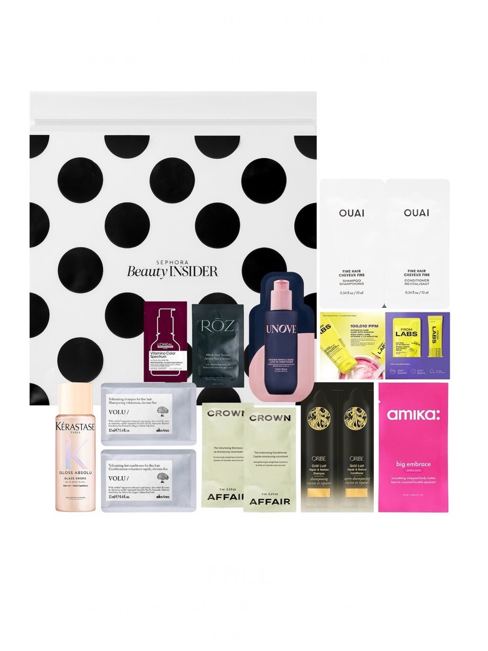 Sephora Hair Sample Bag
